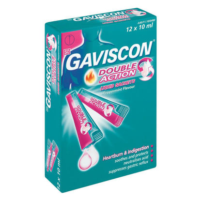 Picture of Gaviscon Double Action Liquid Sachets 12's