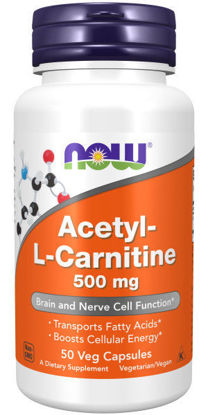 Picture of Now Foods Acetyl-L-Carnitine 500mg Caps 50's