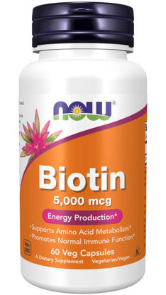 Picture of Now Foods Biotin 5000mcg  Veg Caps 60's