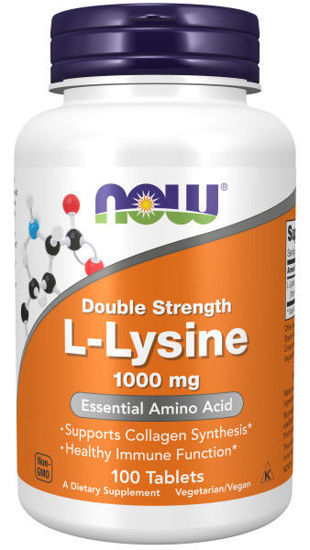 Picture of Now Foods L-Lysine Double Strength 1000mg Tabs 100's