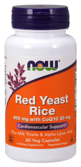 Picture of Now Foods Red Yeast Rice 600mg with CoQ10  30mg Caps 60's