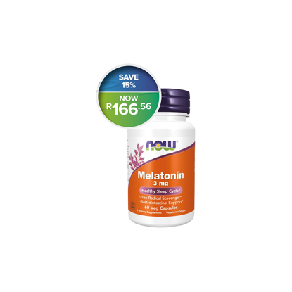 Picture of Now Foods Melatonin 3mg Veg  Caps 60's