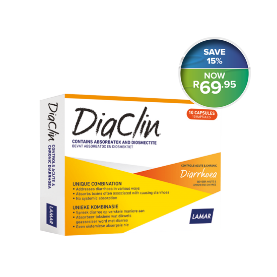 Picture of Diaclin Diarrhoea Capsules 10's