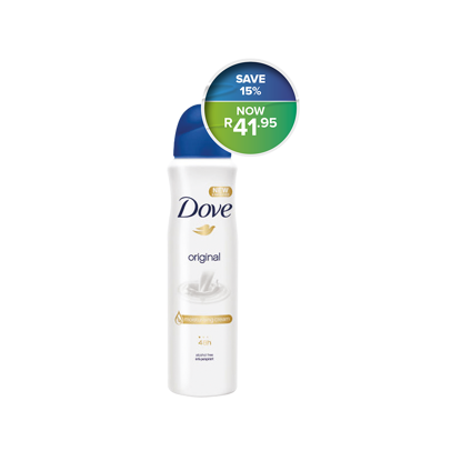 Picture of Dove Aerosol Original Ladies Antiperspirant Spray 150ml