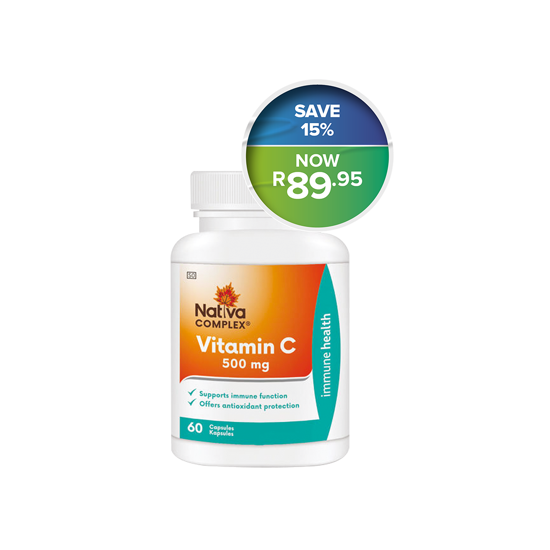 Picture of Nativa Vitamin C 500mg Capsules 60's