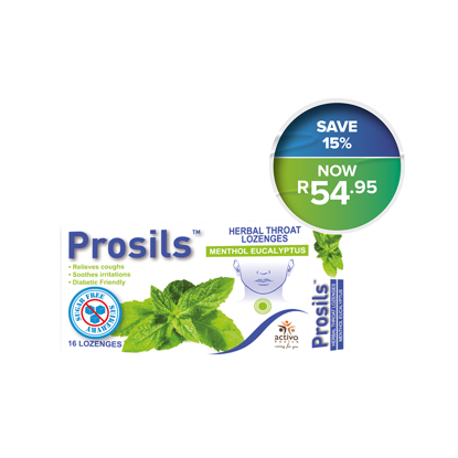Picture of Prosils Herbal Throat Lozenges  Menthol Eucalyptus flavour 16's