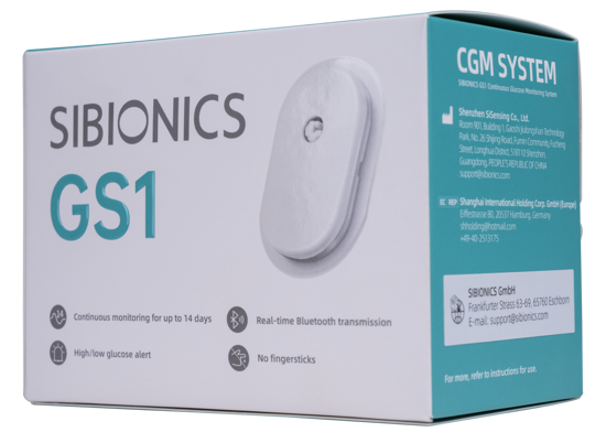 Picture of SIBIONICS - GS1 - CONTINUOUS GLUCOSE MONITORING SYSTEM (CGM)